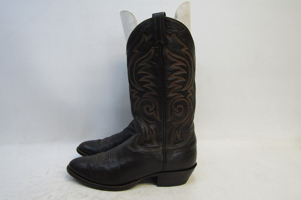 Sanders Mens Size 8.5 D Brown Leather Western Cowboy Boots